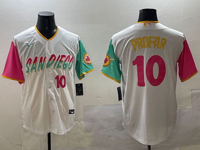 Men San Diego Padres #10 Profar White City Edition 2025 Nike MLB Jersey style 5->san diego padres->MLB Jersey